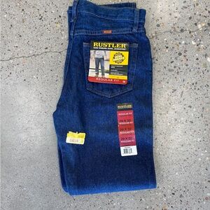 Rustler Relaxed Fit Blue Jeans Classic Comfort